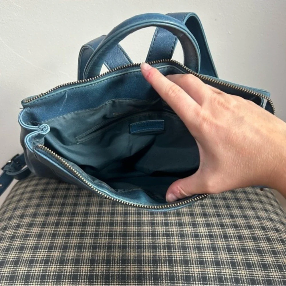 MATT & NAT Blue Faux Leather Convertible Backpack Handbag
